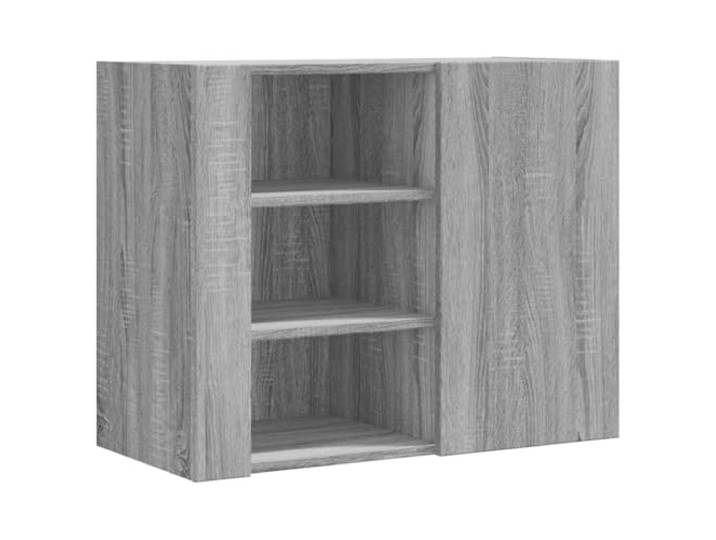 PUGYNBK Wandschrank, Holz, Grau, Sonoma, 75 x 35 x 60 cm 6 Fächer, Wandmontage, feuchtigkeitsbeständig, einfache Installation