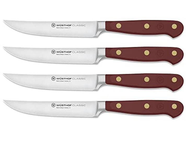 WÜSTHOF Classic Steakmessenset met 4 messen, 12 cm, Tasty Sumac (Donkerrood)