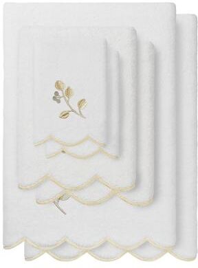 Authentic Hotel and Spa 100% Turkish Cotton WILD BRANCH Scallop Embellished Towel Collection