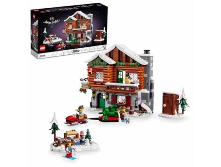 LEGO Icons 10325 Alpine Lodge Modellbauset, Geschenk für Abenteurer und Outdoor-Liebhaber, lustiges Familienbauprojekt, Bauen Sie EIN Modell Bett-und-Breakfast, 10325