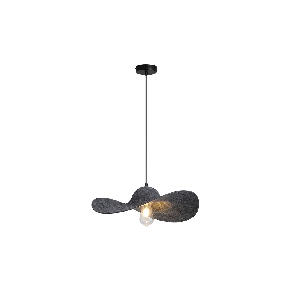 Searchlight Ripple zwarte hanglamp met vilt