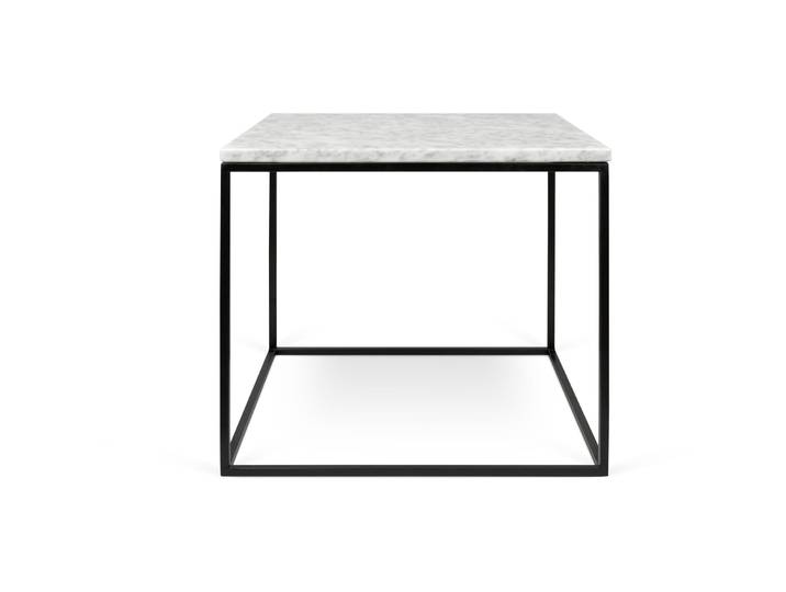 Salontisch Nissa weiss, schwarz Marmor/Metall B 50 T 50 cm - Salontisch