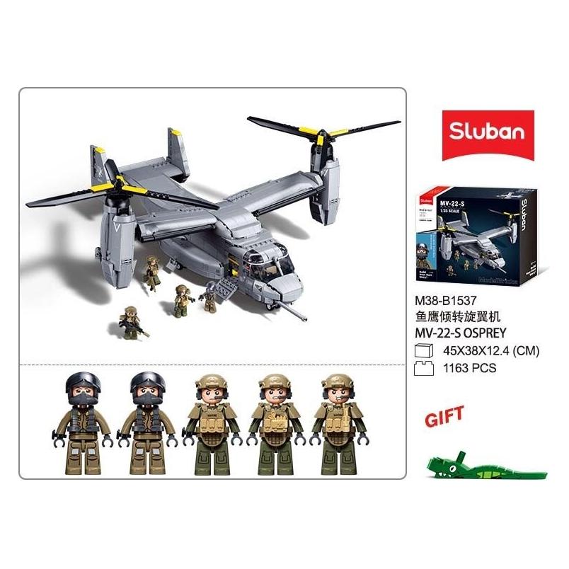 Sluban ModelBricks 1/44 MV-22 Osprey Hubschrauber 1163 St. Klemmbausteine - Bauspielzeug M38-B1537 (M38-B1537)