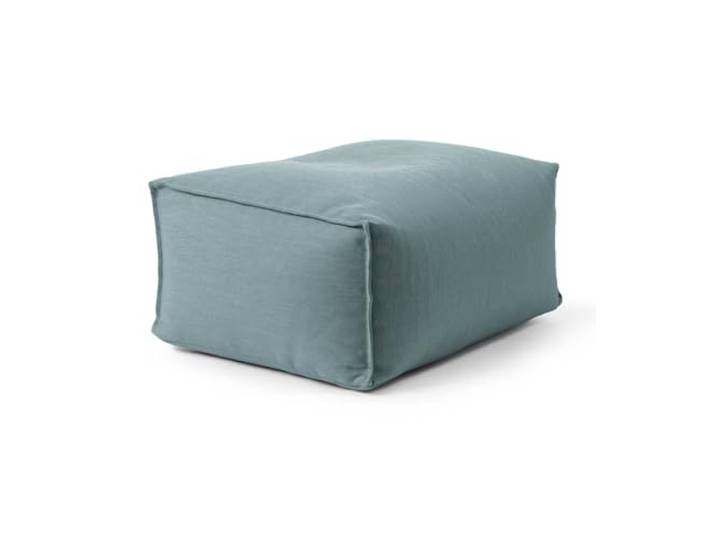 mokebo® Outdoor Pouf o. Hocker für Balkon & Garten 'Der Ruhestifter' Sitzhocker eckig, Bodenkissen, Sitzwürfel, Sitzpouf, Fußhocker & Beistelltisch mit EPS-Perlen Füllung in Himmelblau