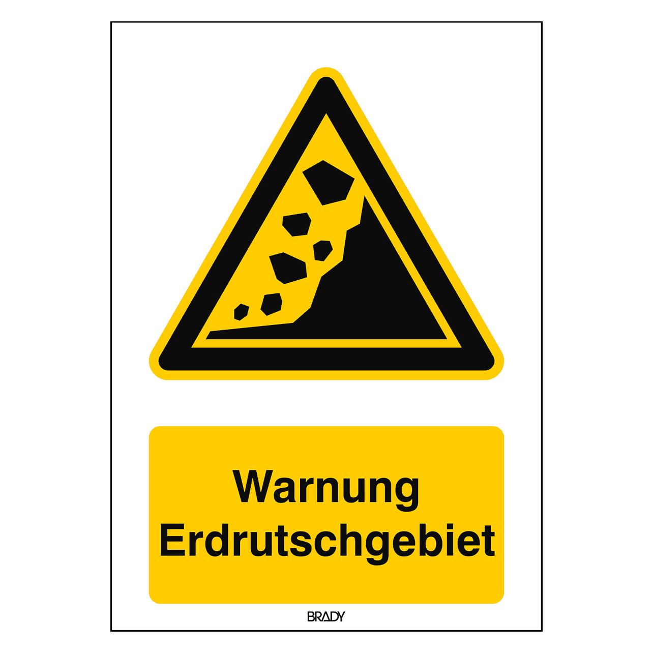 Brady ISO-Sicherheitsschild - Warnung Erdrutschgebiet (311478)