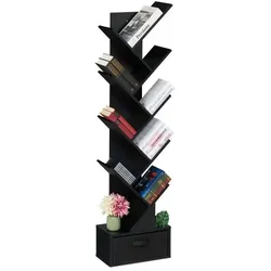 Relaxdays Bücherregal in Baumform Schwarz