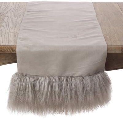 Saro Lifestyle Mongolian Lamb Fur Table Runner