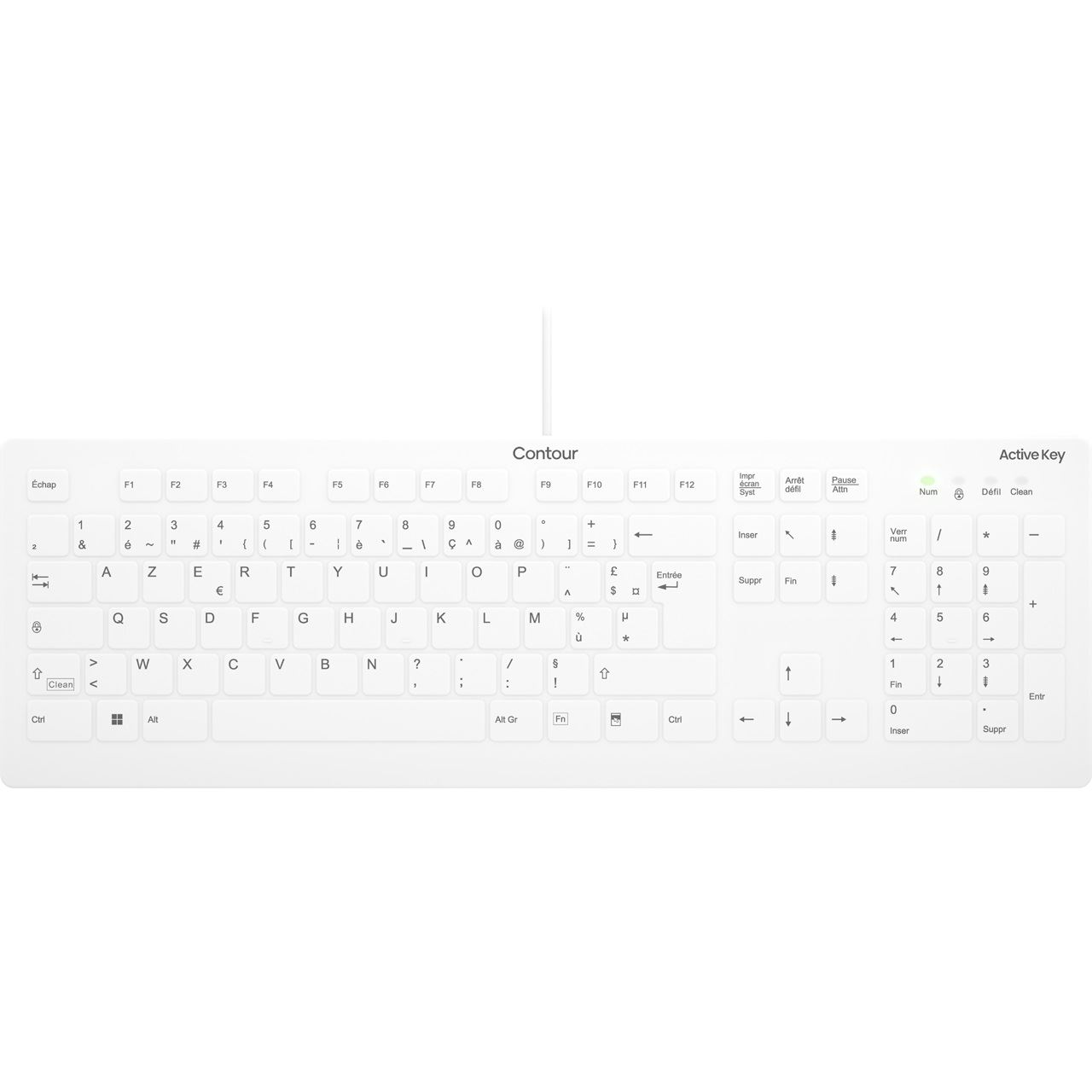 Contour ACTIVE KEY Flat Profile Hygiene Desktop Keyboard Sea