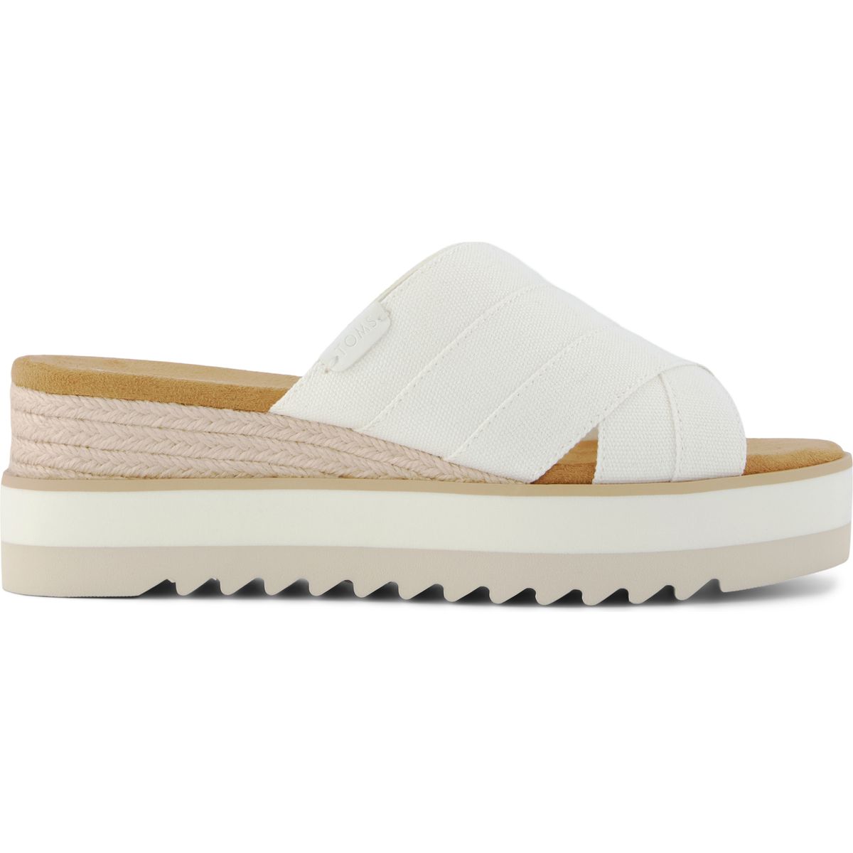 Toms Diana Mule white canvas/woven detail 38 10022998-38