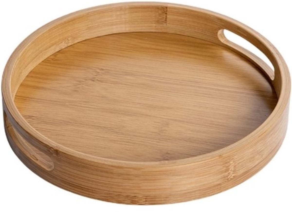 Ronde Houten Serveerplank met Handvatten - Decoratief Dienblad voor Thuis en Horeca