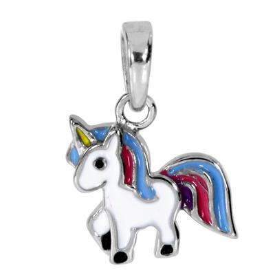Kettenanhänger OSTSEE-SCHMUCK "Ostsee-Schmuck Anhänger Einhorn Anhänger Einhorn", weiß, Schmuckanhänger, Damen, 17 x 13mm, Silber 925 (Sterlingsilber), 1 g, Kettenanhänger