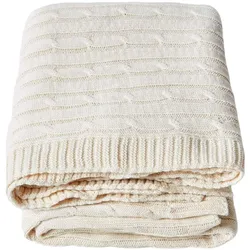 STRICKDECKE 150/200 cm, Baumwolle mit Zopfmuster