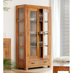 Vitrine 100x180x45 aus indischem Sheesham-Massivholz