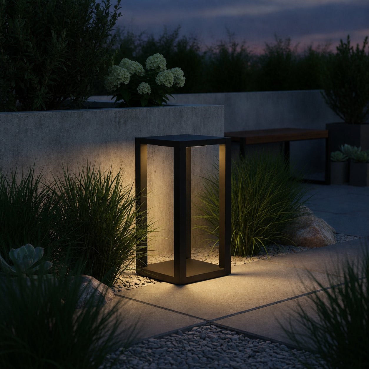 Artdelight Kenton LED Buitenlamp Zwart H 40 cm B 20 cm
