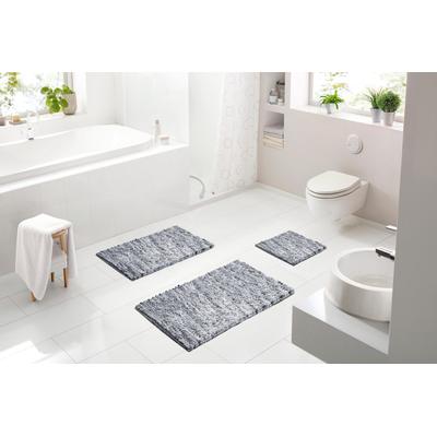 Badematte LINEA DUE "Punto", grau (silberfarben, grau), H:20mm, Baumwolle, Polyester, Badematten, Badematte