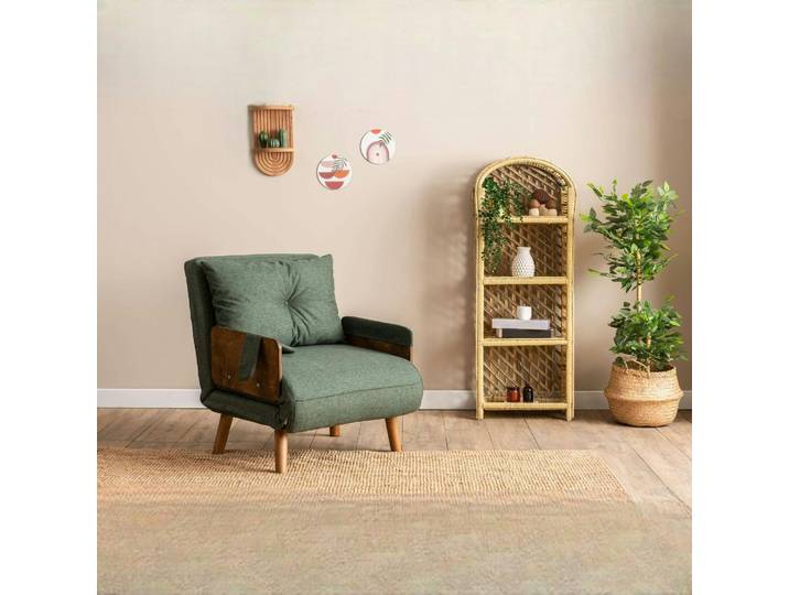Fauteuil en tissu - convertible lit 1 place LOJA - Vert