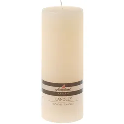 Stumpenkerze Raureif 20 cm Wachs Beige Creme XXL
