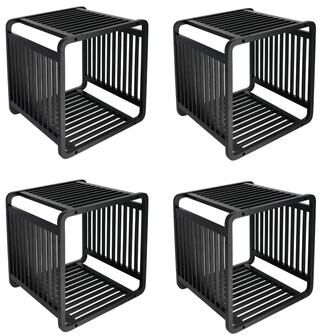 Evideco "Smart Kube Bamboo Cube Storage, 13"" Stackable Shelf Organizer"