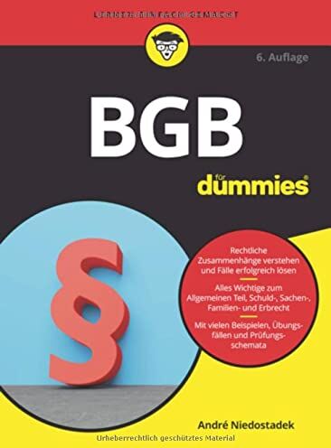 André Niedostadek - BGB für Dummies - Preis vom 11.10.2026 15:43:13 h