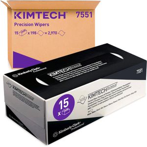 Kimtech Einwegtücher Science, 7551, Präzisionstücher, weiß, 1-lagig, antistatisch, Zellstoff, 28,5 x 31cm, 15 x 198 Blatt