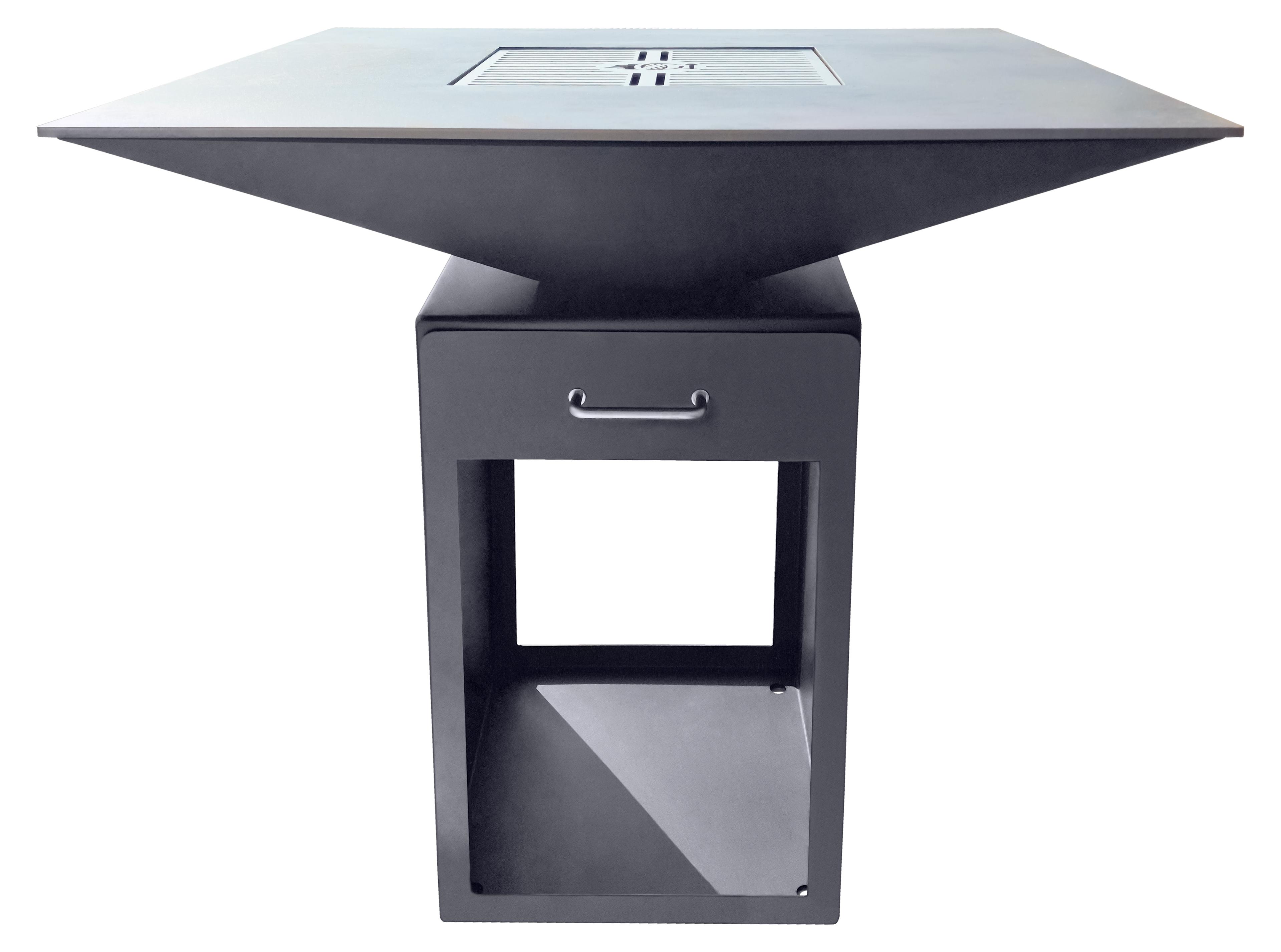 Dreamgarden Grill SQUARE Feuerplattengrill mit Grillrost Feuerschale schwarz