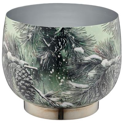 Übertopf CREATIV GREEN "Übertopf", grün, H:12,5cm Ø:13cm, Metall, Pflanzgefäße, mit wunderschönem Motiv