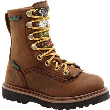 "Georgia Boot Lace to Toe 6"" (Kids Toddler-Youth) Work in Brown, Size 12.5 Toddler M, Leather"