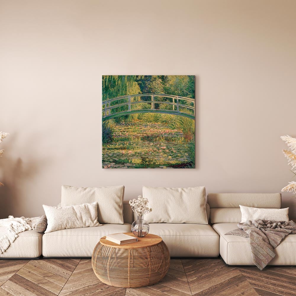 home24 Canvas afbeelding Bridge at Giverny groen, 40 x 40 cm