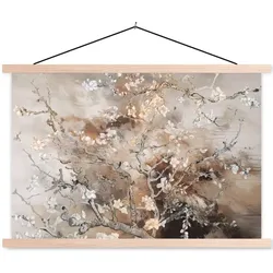 POSTER MIT MAGNETLEISTEN Mandelblüte - Kunst - Van Gogh - Beige - Abstrakt Wandbilder 60x40 cm