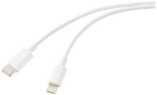 Renkforce USB-Kabel USB 2.0 USB-C Stecker, Apple Lightning Stecker 1.00m Weiß (frosted) RF-5724078