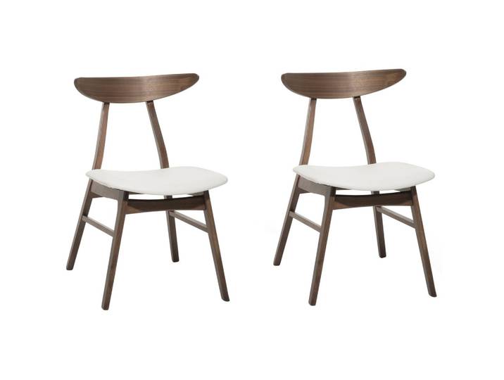 STUHL 2er-Set Gummibaumholz Weiß Lynn