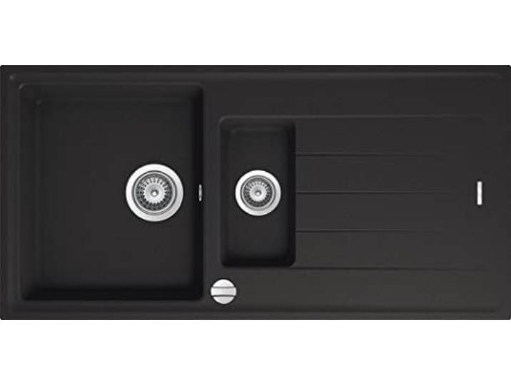 Victory S1000 Granitspüle 100x50cm Küchenspüle Einbau Spülbecken ab 60er Schrank inkl. Drehexcenter Made in Germany (black)