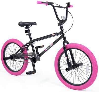 "Costway 20"" Trick Bicycle with 270 Degree Steering and Adjustable Seat for Kids and Teens-Pink"