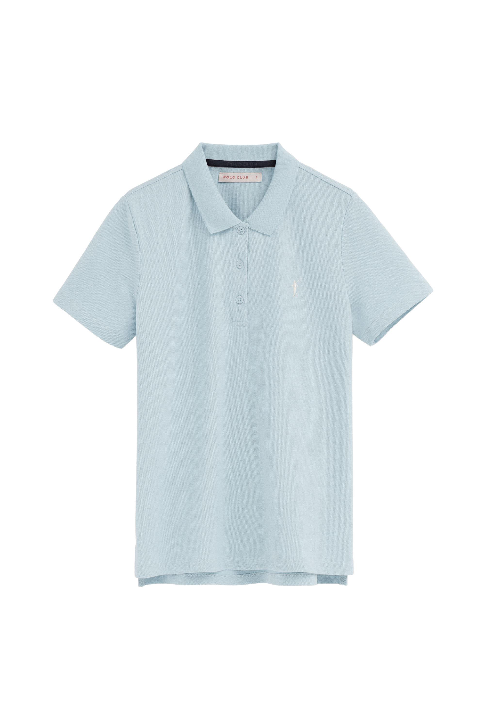 Poloshirt hellblau mit Rigby Go Stickerei im Regular Fit
