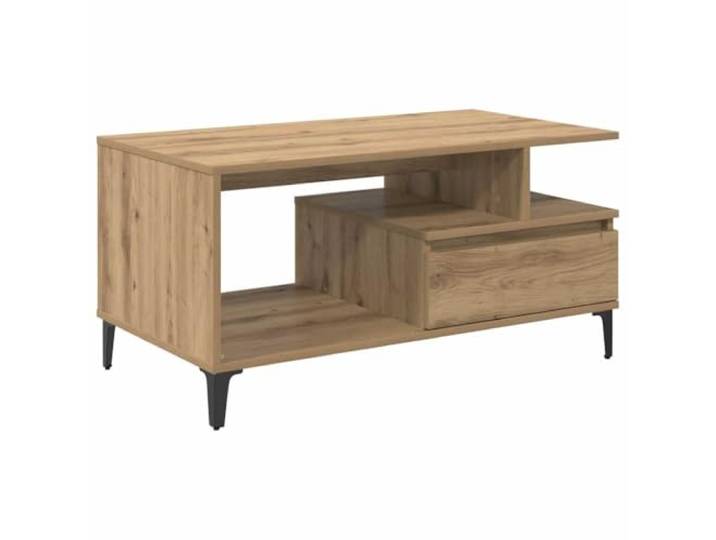 HKLGBVCR Moderner Couchtisch aus Ingenieurholz, 90 x 49 x 45 cm
