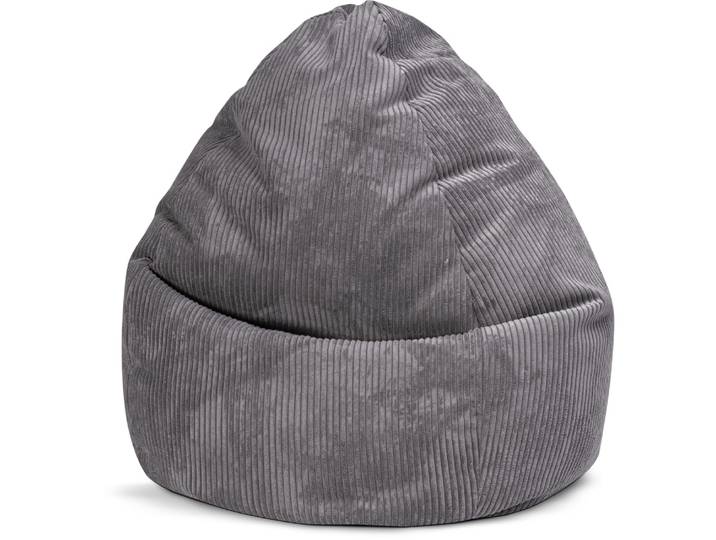 Pouf poire confort xxl velours grosse cote anthracite 80x130cm