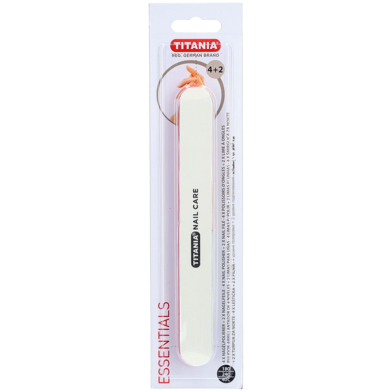 Nagelpolierer 4 Stufen+2fach Nagelfeile Titania 1 St Feile