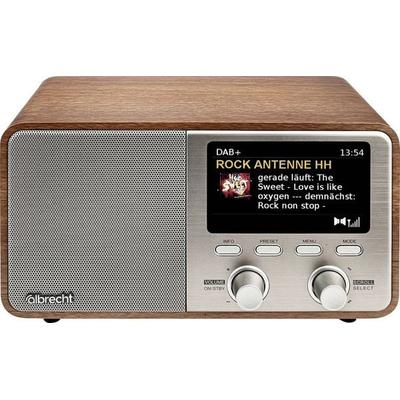 Albrecht DR 760 Tischradio DAB+, UKW DAB+, AUX, Bluetooth® Echtholzgehäuse, Inkl. Lautsprecherbox Holz, Braun, Silber -