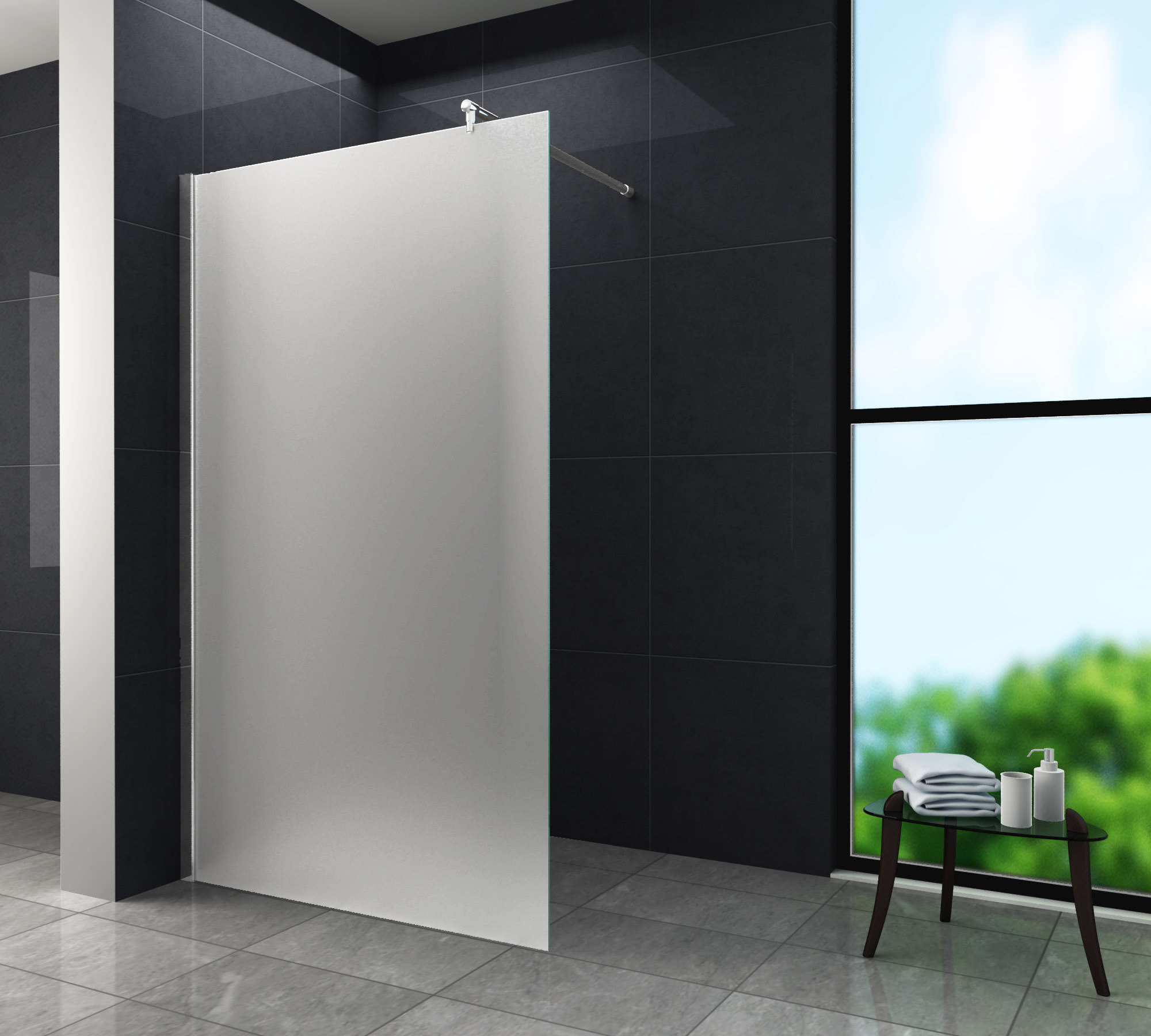 10 mm Duschwand AQUOS-FROST 100 x 200 cm