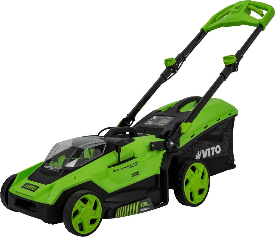 Rasenmäher, 40V - Bürstenlos, 2 Lithium-Akkus, 6,0 Ah, Doppel-Ladegerät, für bis zu 800 m² - VITO
