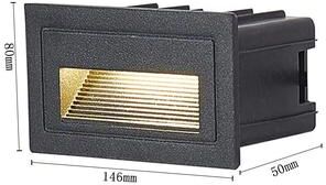 Inspired Finds Waterproof Outdoor LED Recessed Wall Lamp For Steps & Garden (12V 110V 220V) rect Mid 5.75in ac85 265v Warm Light