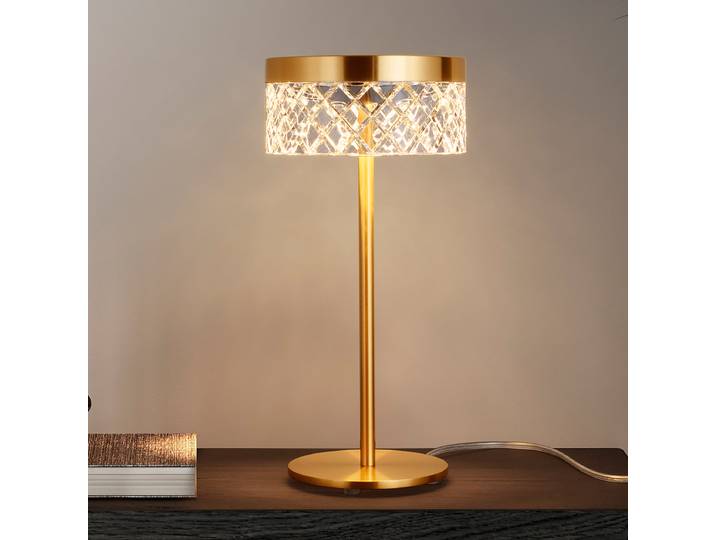 Lampe à poser Bion Ø 15cm Doré/Doré Câble en ABS, douille en ABS, rosace en aluminium, corps de lampe en aluminium LED non-remplaçables Module