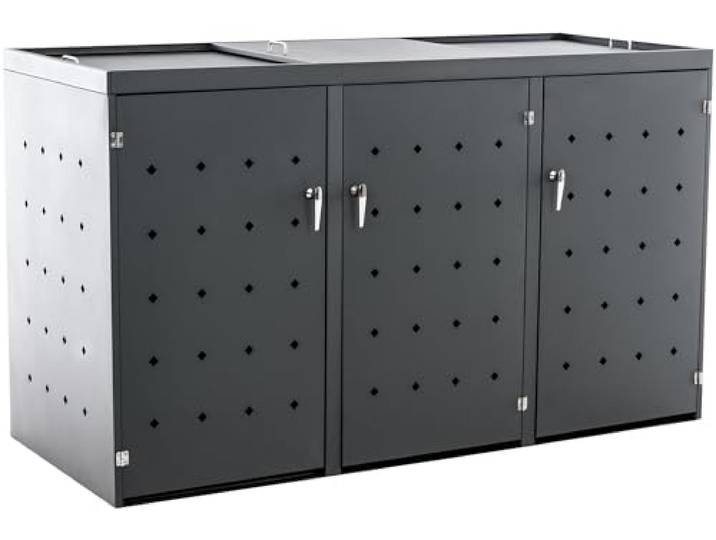 CLP Nelli - Afvalcontainerberging, Kleur:antraciet, Maat:198x80x116 cm