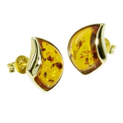 Paar Ohrstecker OSTSEE-SCHMUCK "Ostsee-Schmuck Ohrstecker Jula Ohrstecker Jula", gelb, Ohrringe, Damen, 14x11mm, Gelbgold 333