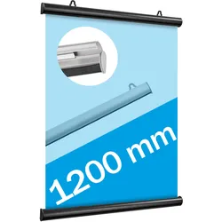 Posterklemmschienen Aluminium, aufklappbar schwarz | 1.200 mm