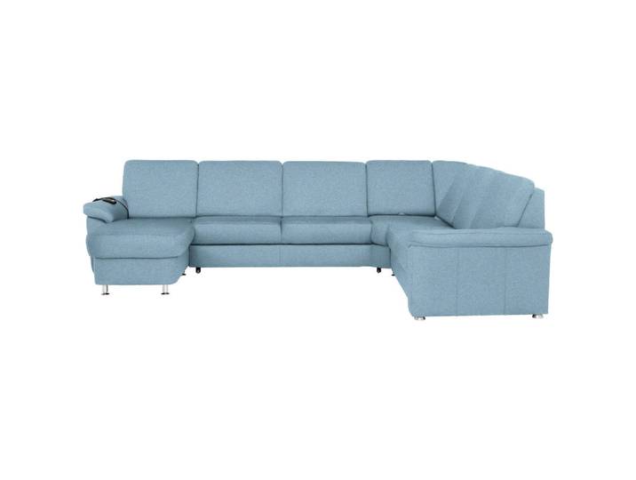 Beldomo System Wohnlandschaft, Hellblau, Metall, 6-Sitzer, U-Form, 336x240 cm, Typenauswahl, Fußauswahl, Stoffauswahl, Sitzqualitäten, seitenverkehrt erhältlich, Bettfunktion Hocker Rückenfutter, individuell planbar, Wohnzimmer, Sofas & Couches, Wohnlandschaften, Wohnlandschaft U-Form