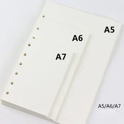 Premium Woodfree Printing Paper Refills A5 A6 A7 Spiral Filler Pages For Filofax & Creative Office Notebooks blank a6