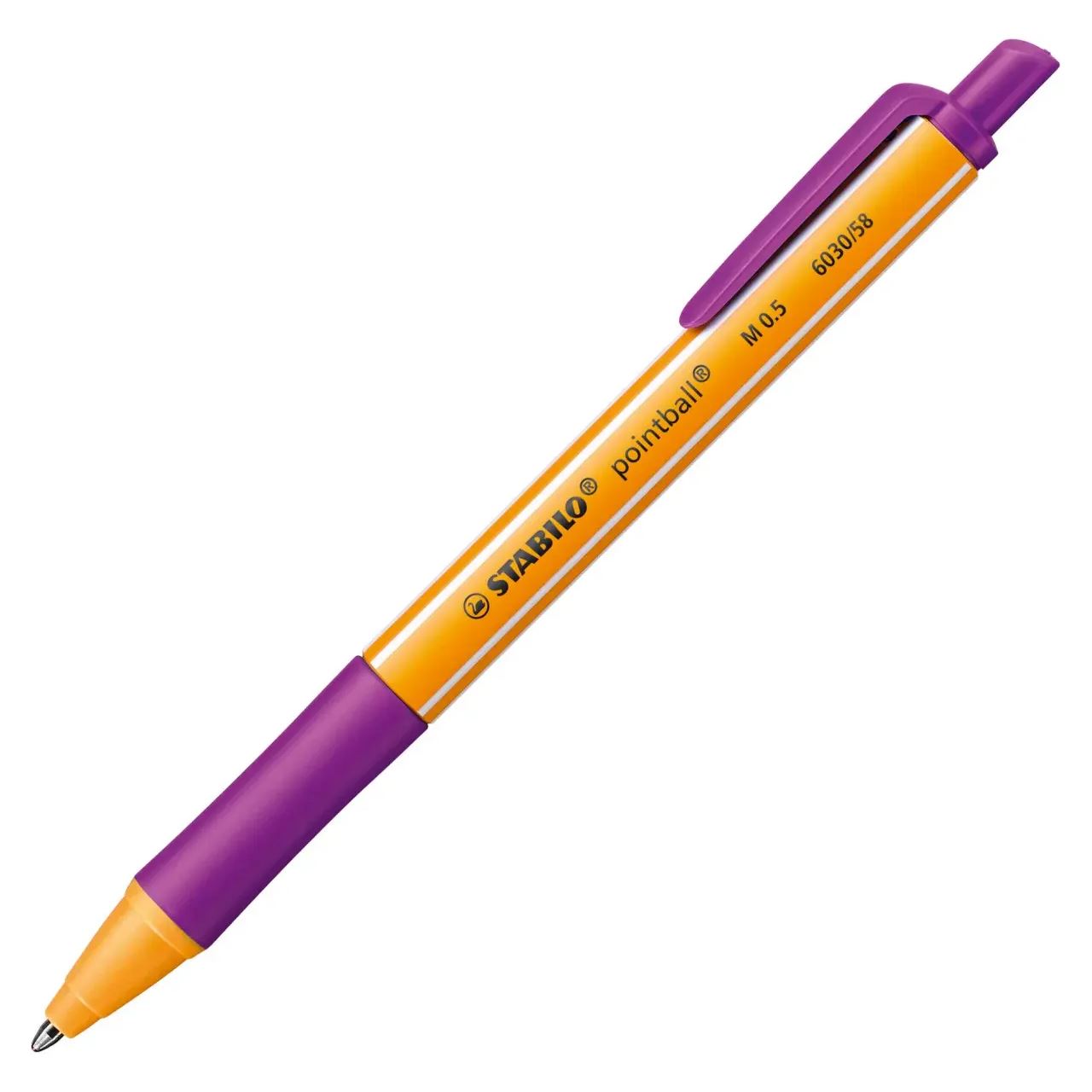 STABILO Kugelschreiber pointball orange Schreibfarbe lila, 1 St.