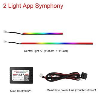 Inspired Finds 22 in 1 RGB Symphony Car Ambient Light Acrylic Interior LED Strip Kit 2 Light App Symphony