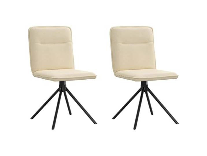 NLQMSU Esszimmerstühle, 2 Stück, cremefarben, Stoff drehbar Dicker Schaumstoff, atmungsaktives Polyester, Metall und Sperrholz, um 360 Grad drehbar, Esszimmer, Wohnzimmer